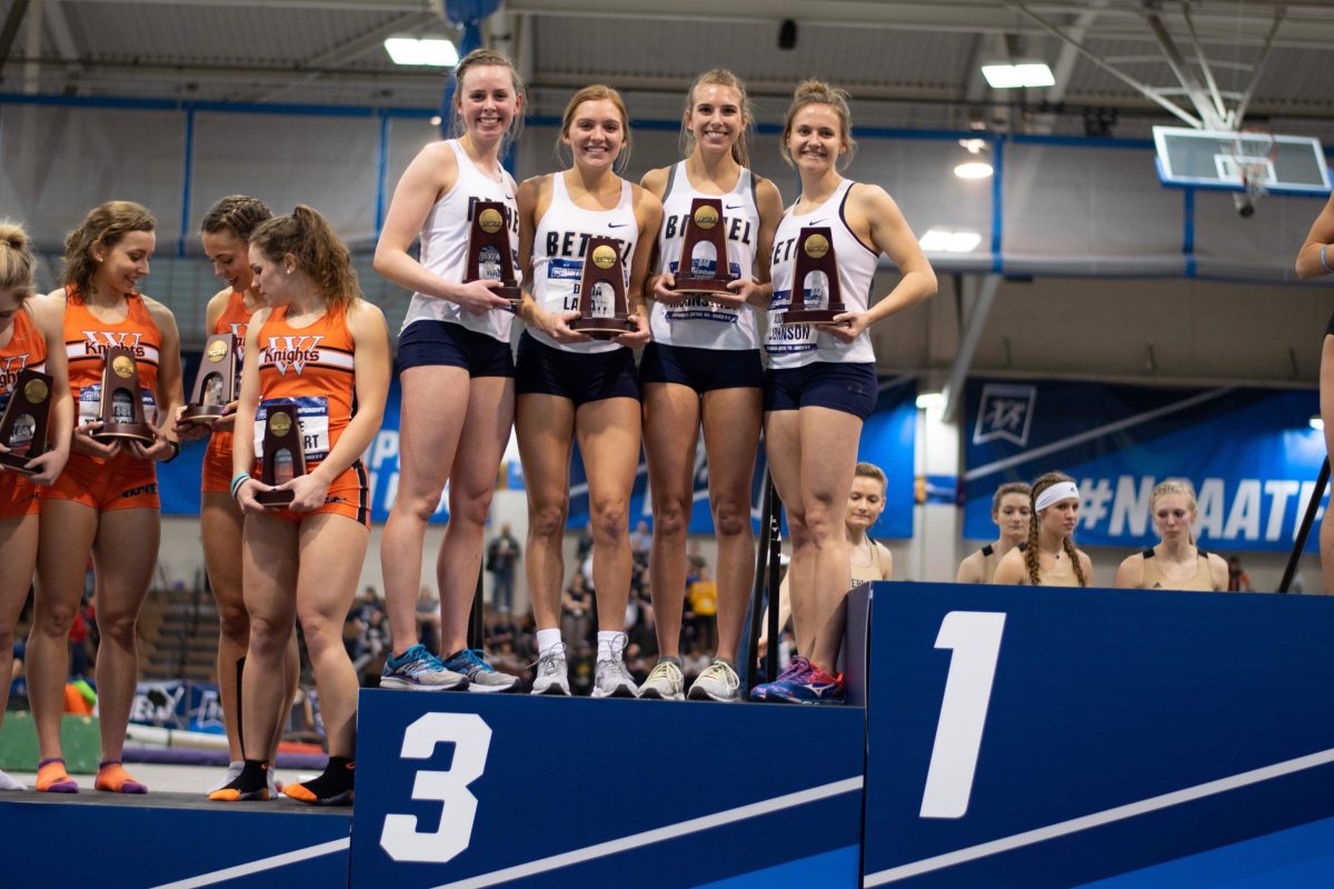 The Bethel womens 4x400 relay team placed third last weekend.