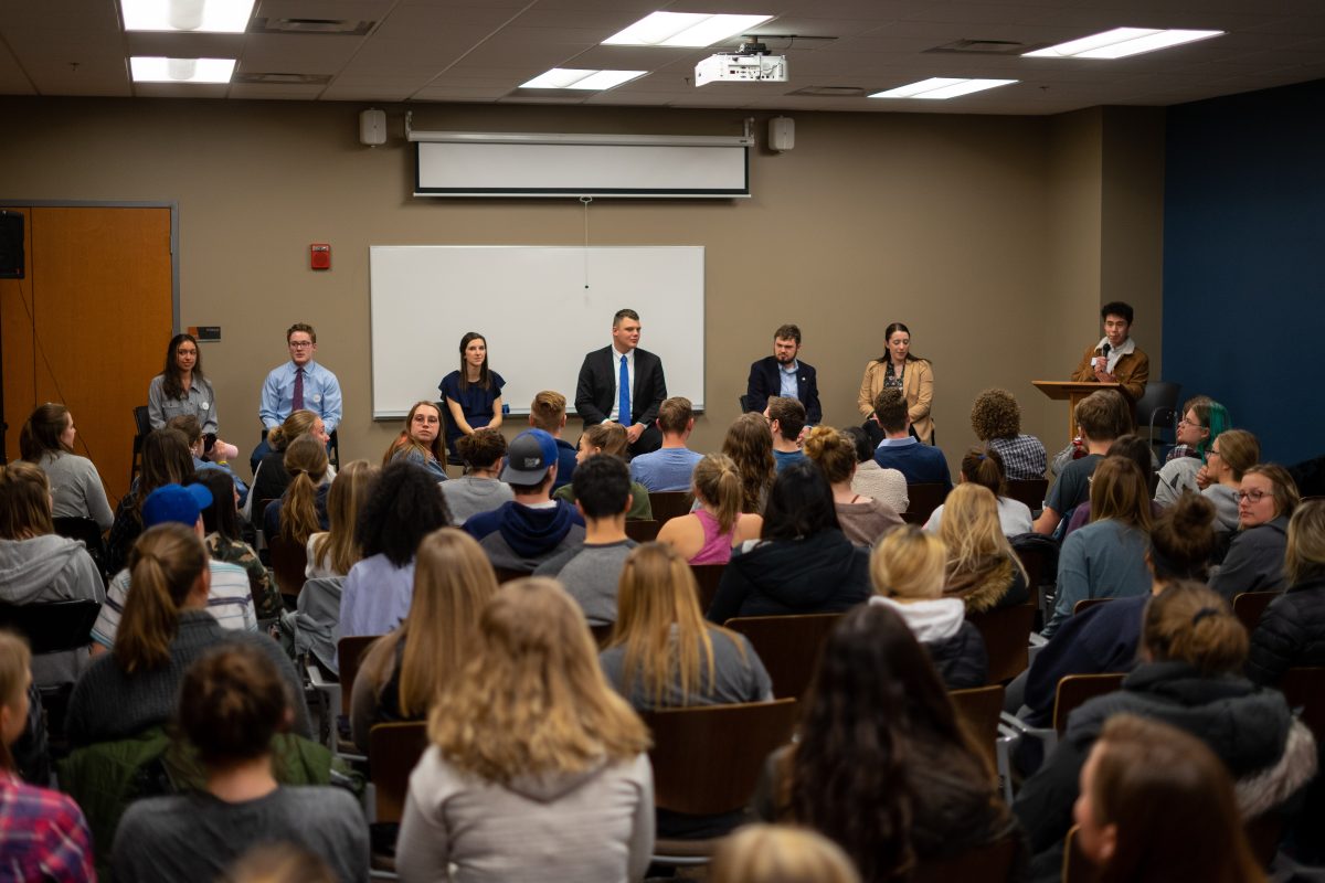 Bethel student body president and vice presidential candidates waiting for the forum to begin. | Photo by Jake Van Loh