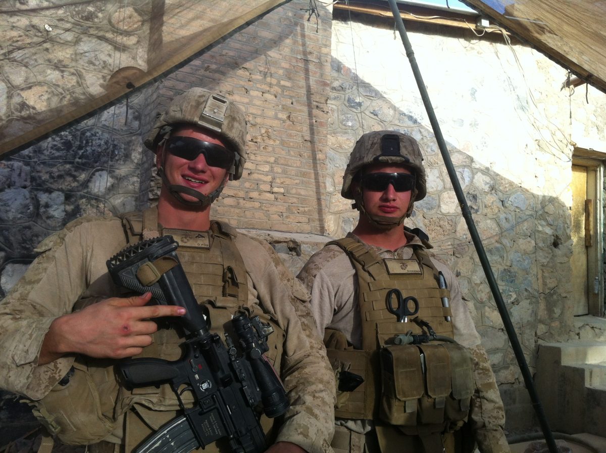 Senior nursing student Luke Marshall (left) in Afghanistan in 2013 with a friend from the Marine Corps | Submitted by Luke Marshall