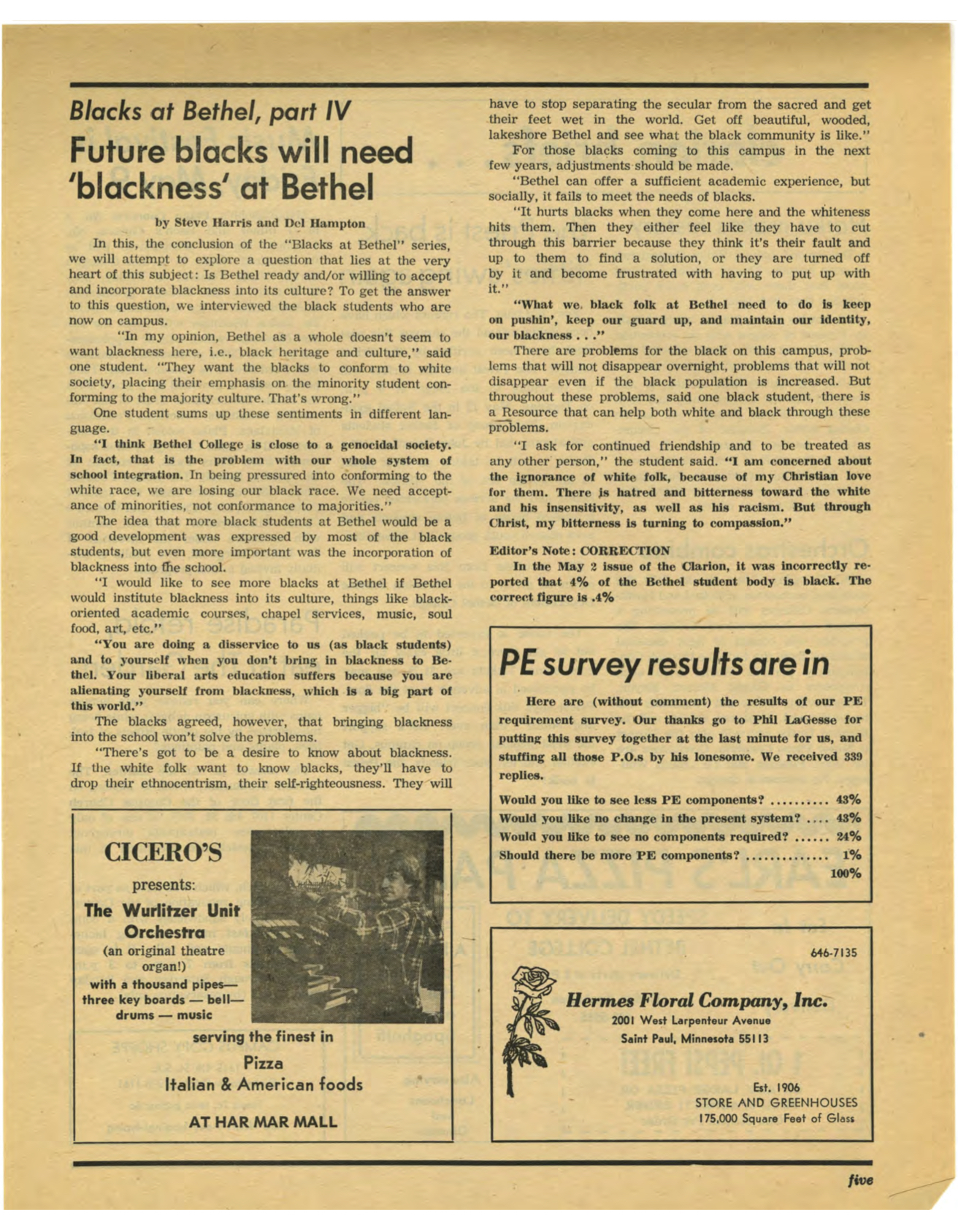 Clarion 1975-05-09 Vol 50 No 25 - Clarion Student Newspaper - CLIC Digital Collections