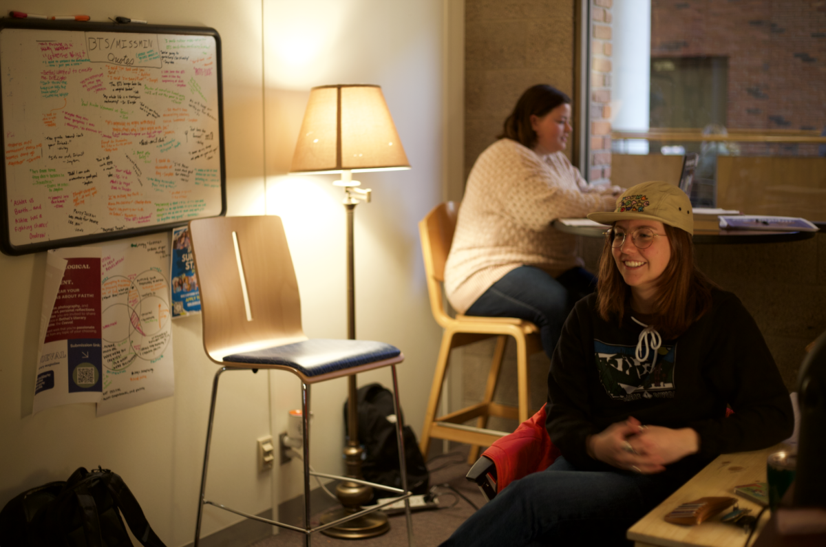 Having helped create the BTS lounge this year, senior Grace Johnson loves to spend time in the space hanging out with her fellow missional ministry and biblical and theological studies majors. “A really important part of ministry is having really close brothers and sisters in Christ to walk with you,” Johnson said. “So this space can be a place where those relationships are cultivated.”