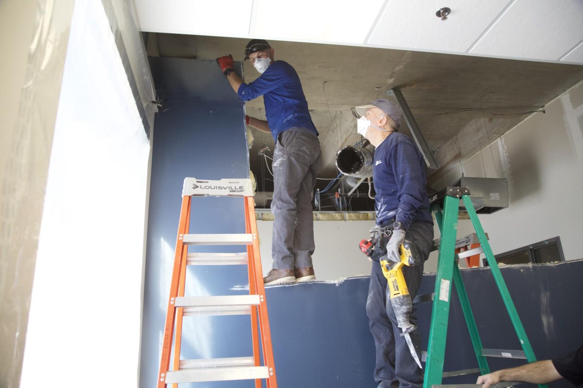 Bethel Student Government's old office doors are closed for construction to create space for the new office of Bethel University’s president, Ross Allen. 