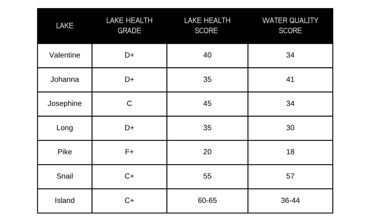 Water quality of nearby Minnesota lakes, per Minnesota DNR